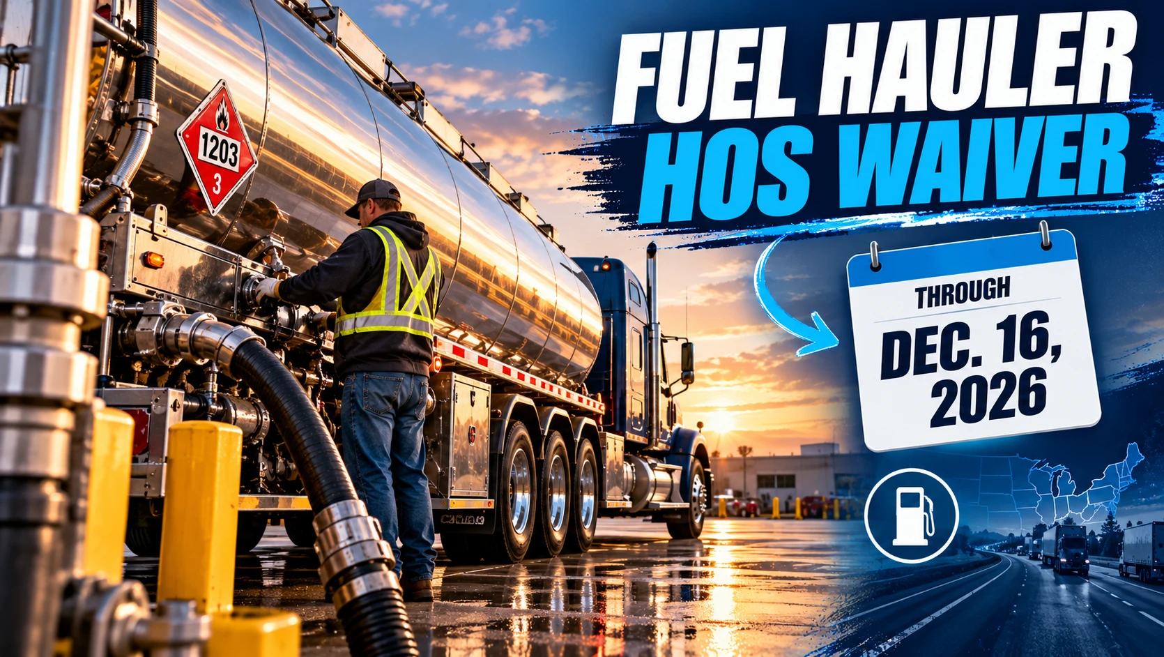 Fuel Hauler HOS Waiver: 16-Hour Window Through Dec. 16, 2026