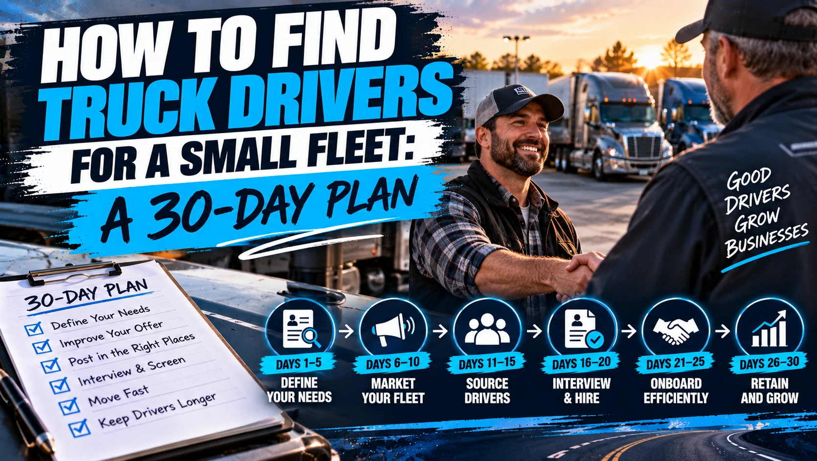 How to Find Truck Drivers for a Small Fleet: A 30-Day Plan
