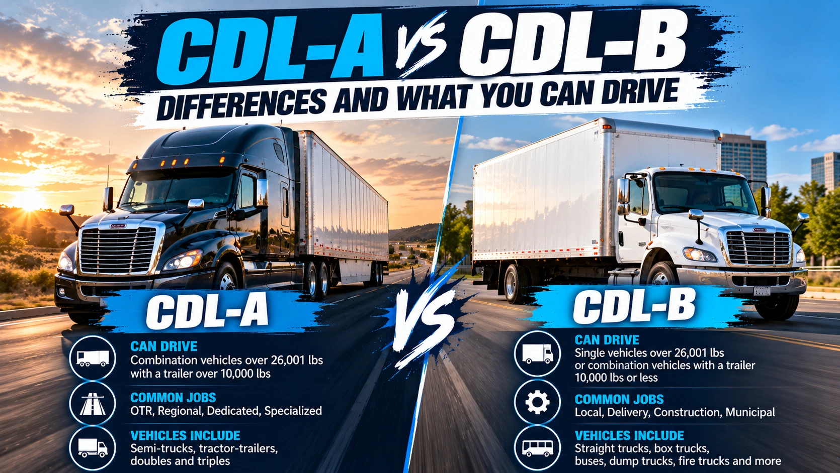 CDL-A vs CDL-B: Differences and What You Can Drive